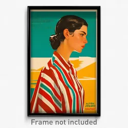 Greek Movie Poster - Girl Feeling Kind, Fancy Striped (Greece Film Art Print)