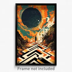 Icelandic Movie Poster - Long Glen (Iceland Psychedelic Art Retro Film Print)
