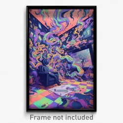 Art Poster - Monstrous Movie Studio (Psychedelic Trippy Weird 11x17 Print)