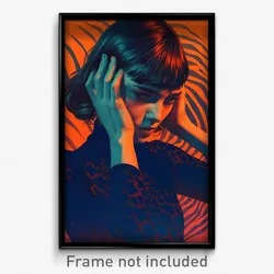 Movie Art Poster - Girl Feeling Humiliation, Small Crescent Earrings (Print)