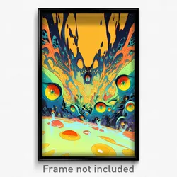 Art Poster - Buzzing Avocado (Psychedelic Trippy Weird 11x17 Print)