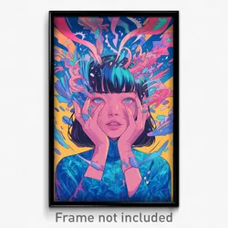 Thai Movie Poster - Girl Feeling Agitation, Lively Blue Dress (Art Print)