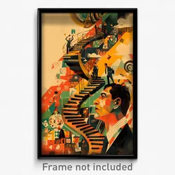 Brazilian Movie Poster - Agile Ladder (Brazil Psychedelic Art Retro Film Print)
