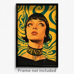 Mexican Movie Poster - Woman Feeling Alarmed, Heartfelt Yellow Choker (Print)