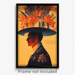 Mexican Movie Poster - Man Feeling Discombobulated, Luxurious Frilled Hat