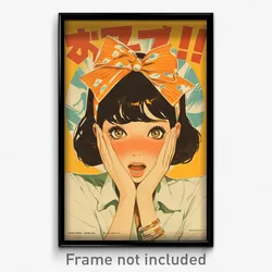 Vietnamese Movie Poster - Woman Feeling Excited, Studious Orange Bow (Art Print)