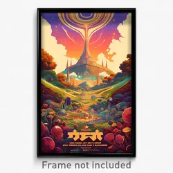 Hebrew Movie Poster - Showy Cottage (Israel Psychedelic Art Retro Film Print)