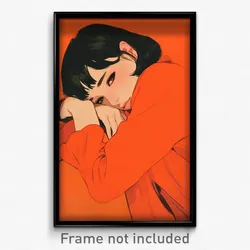 Thai Movie Poster - Girl Feeling Boredom, Royal Orange Dress (Art Print)