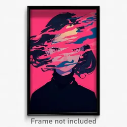 Art Poster - Pink Darkness (Psychedelic Trippy Weird 11x17 Print)