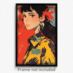 Spanish Movie Poster - Girl Feeling Glumness, Offbeat Ear Ribbon (Art Print)