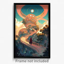 Art Poster - Circular Barracks (Psychedelic Trippy Weird 11x17 Cartoon Print)