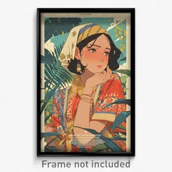 Indonesian Movie Poster - Woman Feeling Dislike, Buoyant Holding Ribbon (Print)