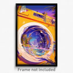 Art Poster - Round Washing Machine (Psychedelic Trippy Weird 11x17 Print)