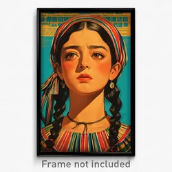 Mexican Movie Poster - Girl Feeling Empathy, Genuine Striped Headwear (Print)