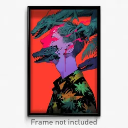 Anime Art Poster - Boy Feeling Enjoyment Wearing Majestic Red Scrunchie (Print)