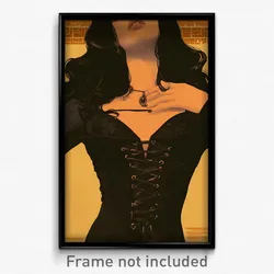Hebrew Movie Poster - Woman Feeling Ambivalence, Outlandish Black Corset (Print)