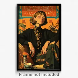 Russian Movie Poster - Woman Feeling Idleness, Imaginary Black Sweater (Print)