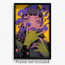 Anime Art Poster - Woman Feeling Puzzled Wearing Advanced Gloves (Print)