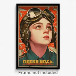 Russian Movie Poster - Boy Feeling Intrigued, Violet Headpiece (Art Print)