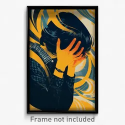 Brazilian Movie Poster - Boy Feeling Mystified, Adorable Black Wristband (Print)