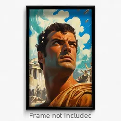 Greek Movie Poster - Man Feeling Spite, Outlandish Hair Beads (Greece Art Print)