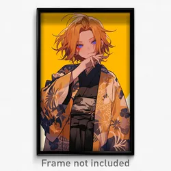 Anime Art Poster - Boy Feeling Scorn Wearing Creative Patterned Clothing (Print)