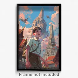 Thai Movie Poster - Boy Feeling Uncertainty, Flippant Hat Ornament (Art Print)