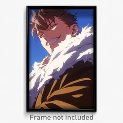 Anime Art Poster - Man Feeling Contentment Wearing Worldly Fur Scarf (Print)