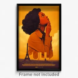 French Movie Poster - Woman Feeling Self Compassionate, Tidy Brown Jacket