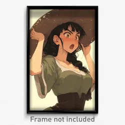 Anime Art Poster - Girl Feeling Astonished Wearing Spanish Large Hat (Print)