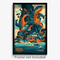 Icelandic Movie Poster - Gargantuan Harbour (Iceland Retro Film Art Print)