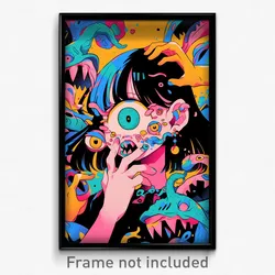 Art Poster - Squiggly Vinyl Record (Psychedelic Trippy Weird 11x17 Print)