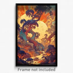Art Poster - Thorny Aurora (Psychedelic Trippy Weird 11x17 Cartoon Print)