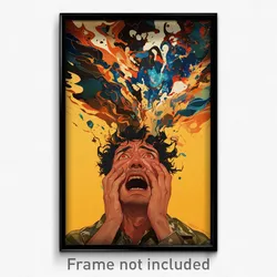 French Movie Poster - Man Feeling Astonished, Grizzled Korean Clothes (Print)