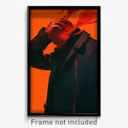 Art Poster - Man Feeling Apathy Wearing Fluid Collared Coat (Print)