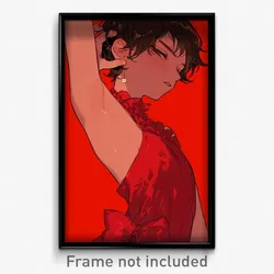 Anime Art Poster - Boy Feeling Self Loathing Wearing Enchanted Red Dress (Print)