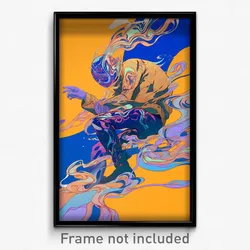 Art Poster - Flying Pipes (Psychedelic Trippy Weird 11x17 Cartoon Print)