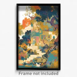 Art Poster - Dramatic Estate (Psychedelic Trippy Weird 11x17 Print)