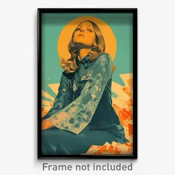 Hebrew Movie Poster - Girl Feeling Powerless, Silver Grey Sleeves (Art Print)