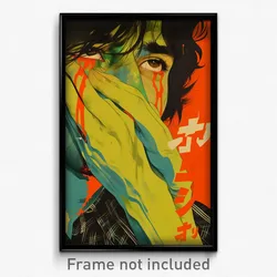 Greek Movie Poster - Man Feeling Cowardly, Black Plaid Shirt (Greece Art Print)