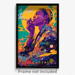 Brazilian Movie Poster - Man Feeling Longing, Thoughtful Purple Kimono (Print)