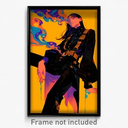 Art Poster - Man Feeling Liking Wearing Black Ribbon Trimmed Clothes (Print)
