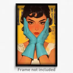 Mexican Movie Poster - Girl Feeling Resentment, Rectangular Aqua Gloves (Print)