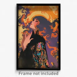 Greek Movie Poster - Girl Feeling Passion, Curvy Fur Cloak (Greece Art Print)