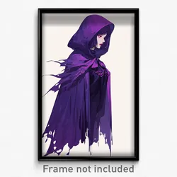 Anime Art Poster - Woman Feeling Hate Wearing Glorious Purple Capelet (Print)