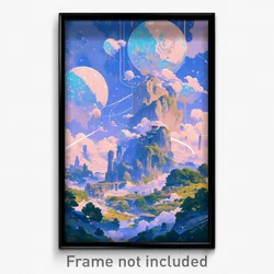 Art Poster - Sky Blue Shire (Psychedelic Trippy Weird 11x17 Print)