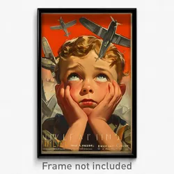 French Movie Poster - Boy Feeling Wrath, Adventurous Striped Ribbon (Art Print)