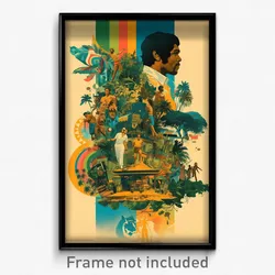 Brazilian Movie Poster - Man Feeling Admiration, Athletic Yellow Bow (Art Print)