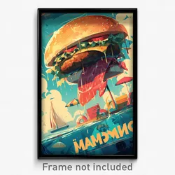 Greek Movie Poster - Damp Hamburger (Greece Psychedelic Art Retro Film Print)