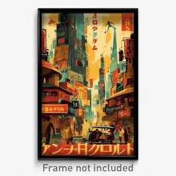 Thai Movie Poster - Dry Metropolis (Thailand Psychedelic Art Retro Film Print)
